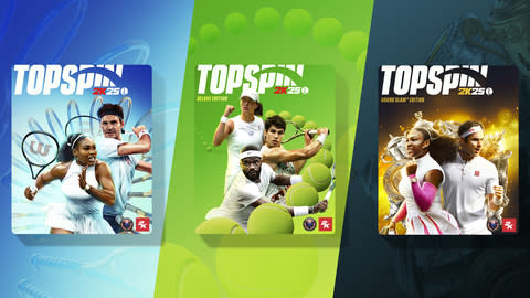 Today, 2K announced TopSpin® 2K25, a revival of the beloved tennis simulation video game series developed by Hangar 13, is available now on PlayStation® 5 (PS5®), PlayStation®4 (PS4®), Xbox Series X|S, Xbox One, and PC via Steam. (Graphic: Business Wire)