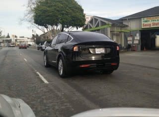 Tesla Model X prototype photographed on test, California, Feb 2015. Photo by Simerjit Dhaliwal.