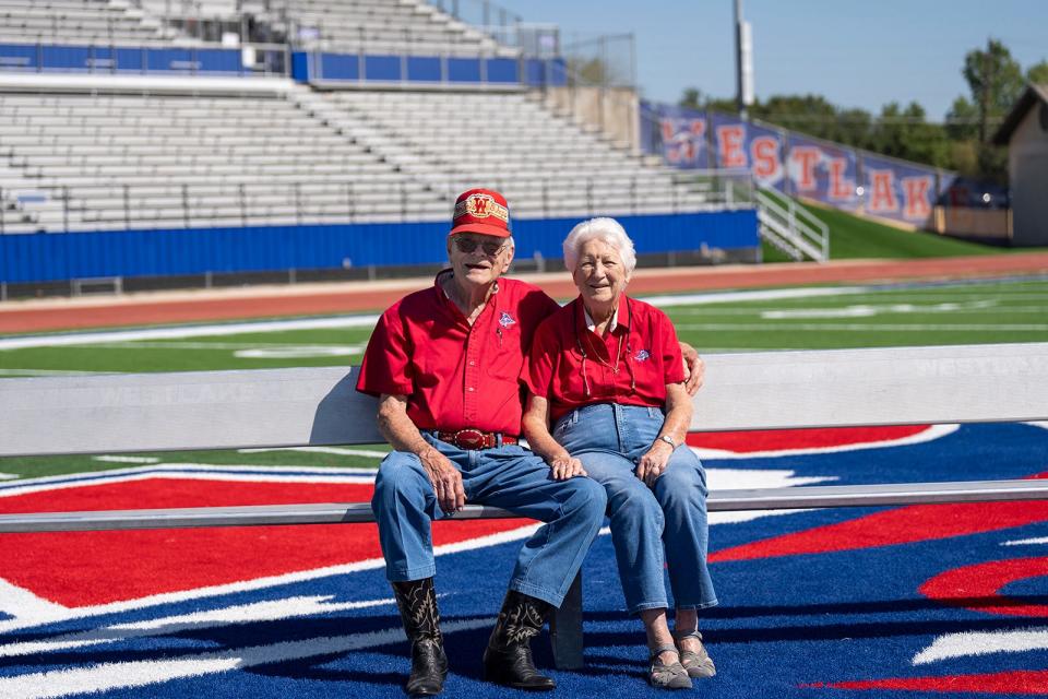 Jim and Alice Niven, visiting Westlake's Chaparral Stadium last week, have been season ticket holders since the school opened in 1969. They have spent the past 54 years supporting the Chaps and going to home and away games.