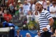 Tennis - Aegon Championships - Queen’s Club, London, Britain - June 25, 2017 Spain's Feliciano Lopez celebrates during the final against Croatia's Marin Cilic Action Images via Reuters/Tony O'Brien