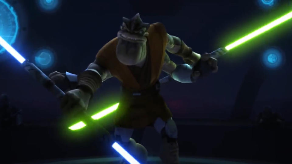 <p> <strong>Season 4, Episode 10 </strong> </p> <p> In undoubtedly one of the darkest story arcs in the entire series, Captain Rex and his fellow clone troopers are tasked with taking control of the capital of Umbara whilst under the command of the brutal Master Krell. This four episode arc culminates in an episode that features a truly haunting set piece and challenges the clones in unimaginable ways. </p> <p> The clone troopers killing each other on the battlefield due to Krell’s false information is absolutely devastating. Krell himself makes for a great villain as he pushes Rex to consider his purpose as a clone created to follow orders, but Krell is physically imposing as a violent Jedi Master who can wield dual double-lightsabers. "Carnage of Krell" certainly puts the "War" into Star Wars.  </p>