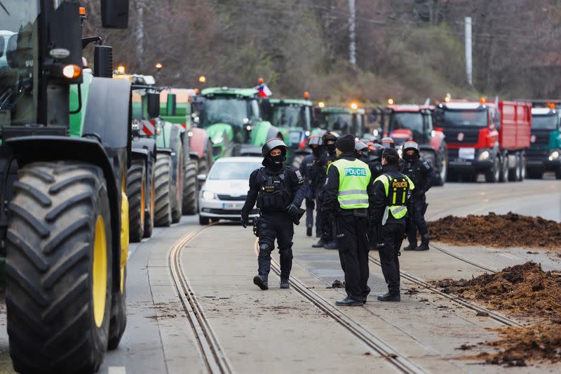 Farmers protest in Prague