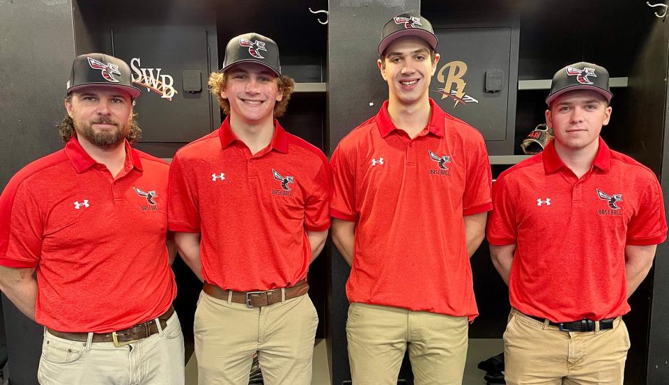 Senior pitcher Bryce Dressler (far right) was one of four Honesdale baseball players chosen to represent the team at the 2024 Bill Howerton Media Day.