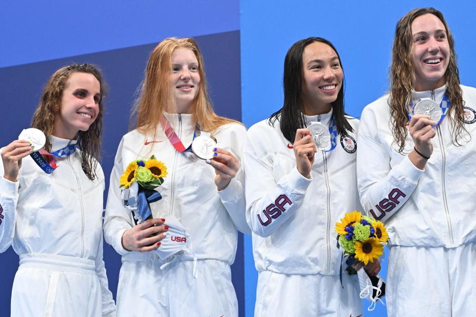 Regan Smith, Lydia Jacoby, Torri Huske and Abbey Weitzeil, Silver