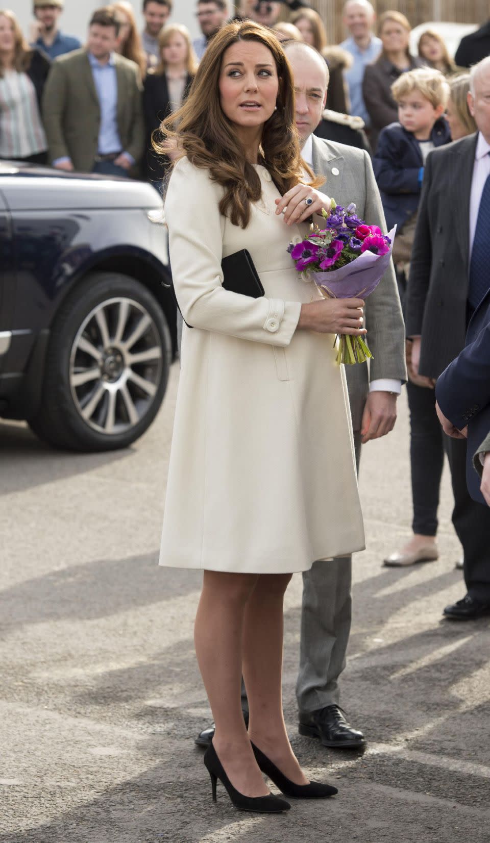 Kate wore the same coat back in 2015 when she was pregnant with Princess Charlotte. Photo: Getty Images