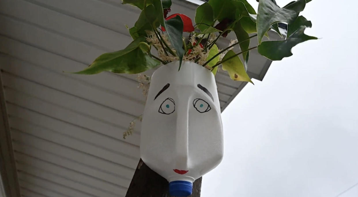 Transform your empty milk jugs into charming planters