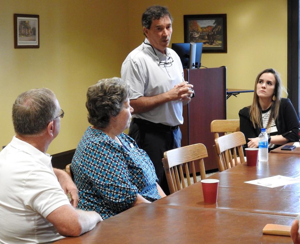 Rep. Troy Balderson took the congressional recess to make stop across the 12th Congressional District. One in Coshocton was centered around a Coffee and Commerce event through the Coshocton County Chamber of Commerce. Balderson gave an update from Washington D.C. and took questions from the officials and local stakeholders in attendance.