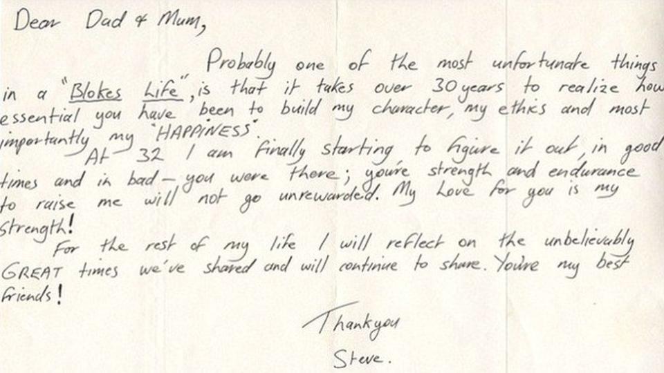 Steve Irwin's letter.