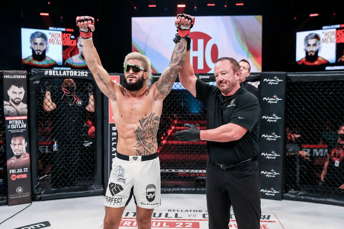 “The Sleek Sheik” Sabah Homasi of American Top Team is on the main card of Bellator MMA 299 on Saturday, Sept. 23 on Showtime from Dublin, Ireland.