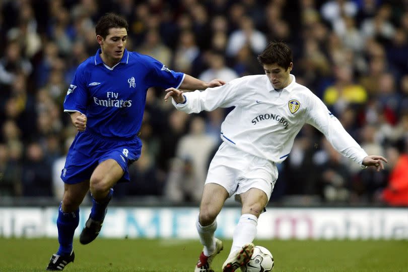 Chelsea hero Frank Lampard playing against Leeds United.