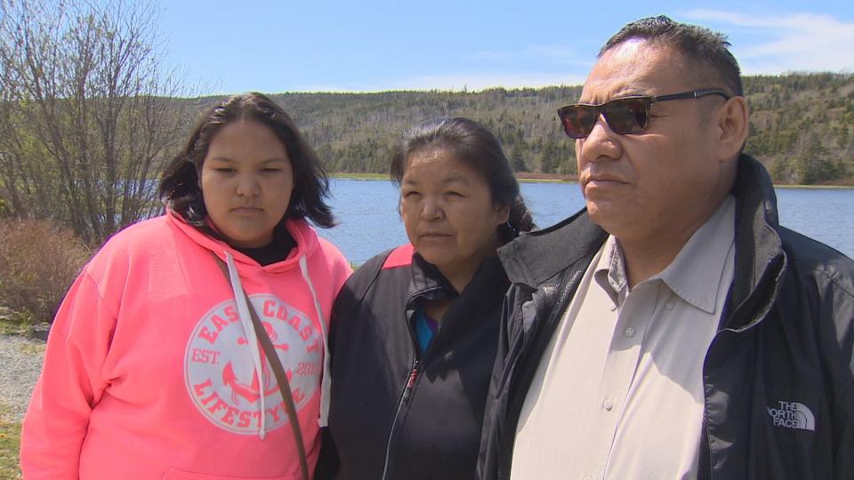 Simeon Tshakapesh, far right, is mourning the loss of his son, Thunderheart Napeu. The father believes his son's death was a result of being removed from home two years ago