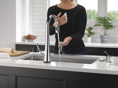 Delta Faucet unveils its all-new line of life-enhancing products, including the Monrovia Kitchen collection.