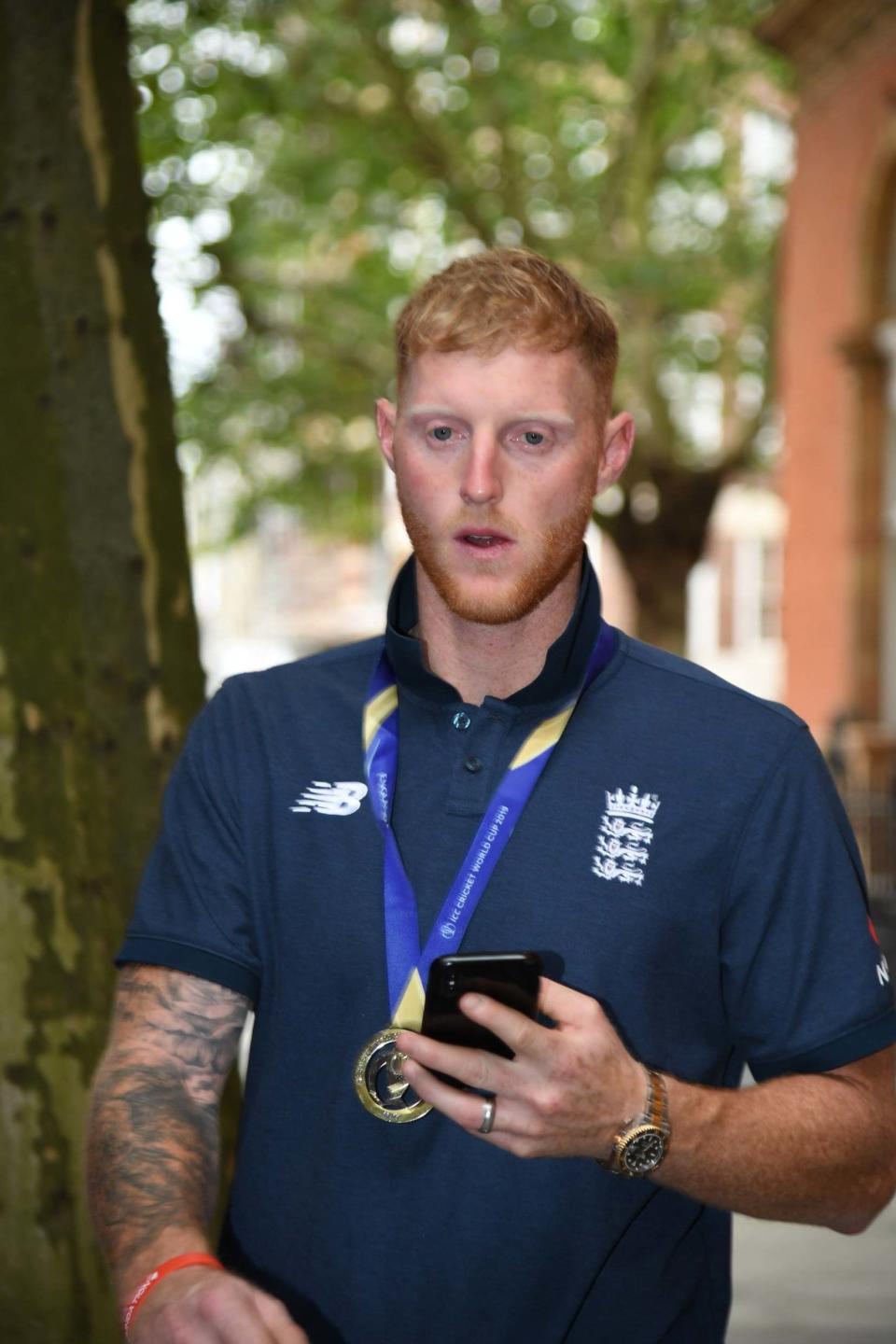 Ben Stokes leaves the team's hotel this morning (Jeremy Selwyn)