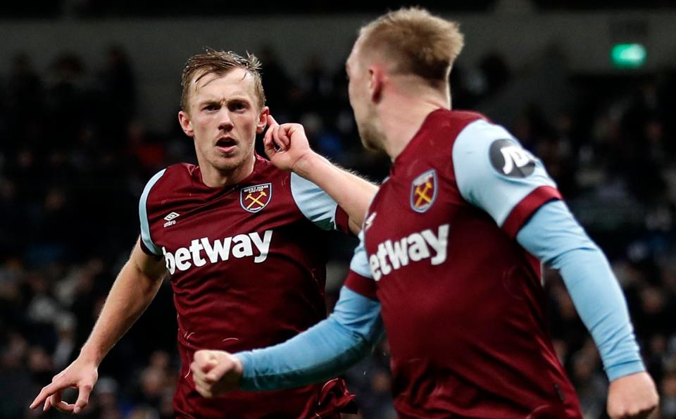 James Ward-Prowse celebrating - Horrific Destiny Udogie back-pass gifts West Ham their winner at Spurs – live reaction