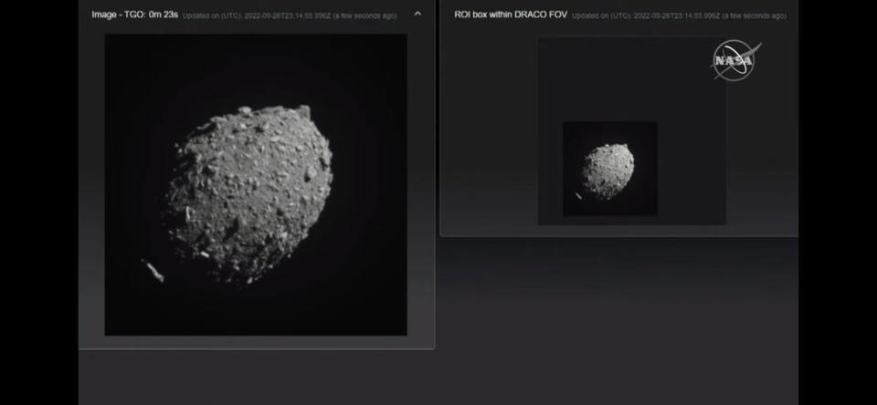 DRACO took live images as the spacecraft approached the space rock.