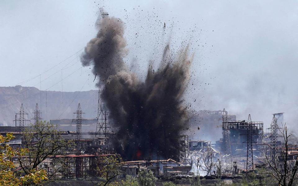 Russia bombarded the Azovstal steelworks as the siege of Mariupol reached a climax last May - REUTERS/Alexander Ermochenko