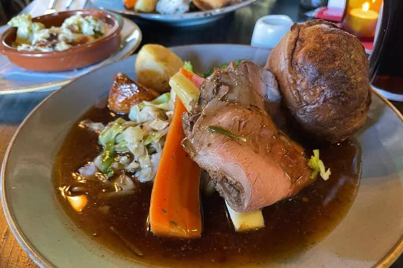 Roast beef Sunday roast at the Commercial Inn in Beeston