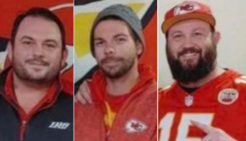 Clayton McGeeney, David Harrington and Ricky Johnson were found dead outside a Kansas City home after a watch party (Facebook)