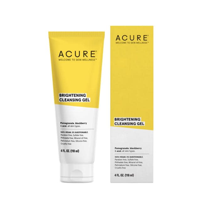 Acure Brightening Cleansing Gel on a white background.