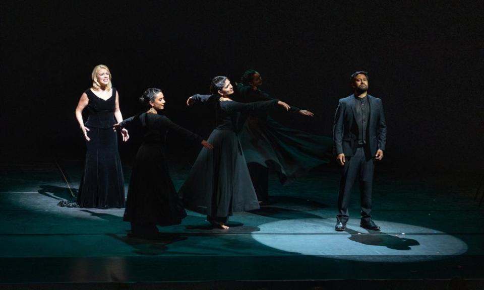 Kathryn Rudge, Ross Rambogin and members of Pagrav Dance Company perform Holst’s Sāvitri. Photograph by Antonio Olmos/the Observer