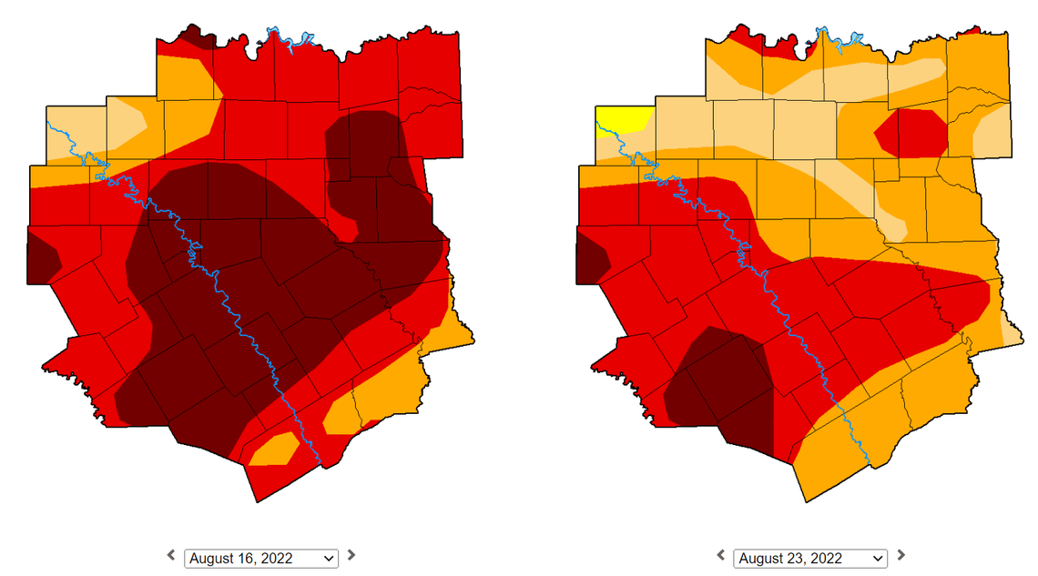 Drought conditions in the state are down by 6% in just a week, from 93% to 87%.