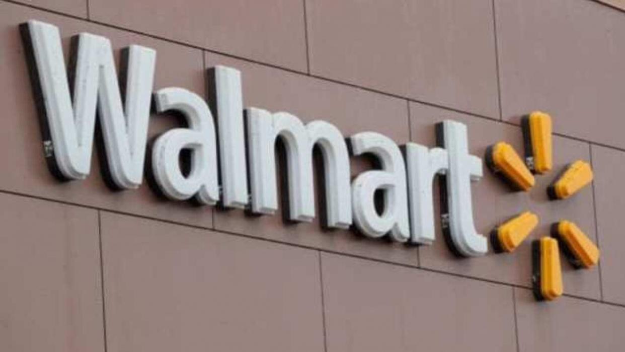 Walmart logo on a store building