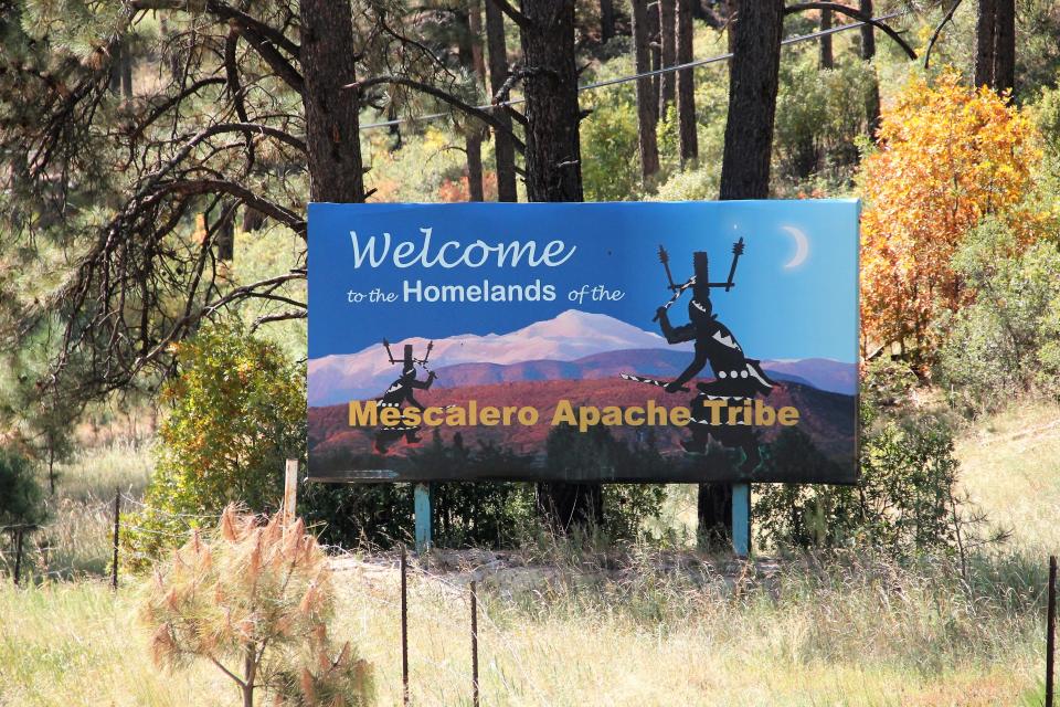 Mescalero Apache Tribe welcome sign