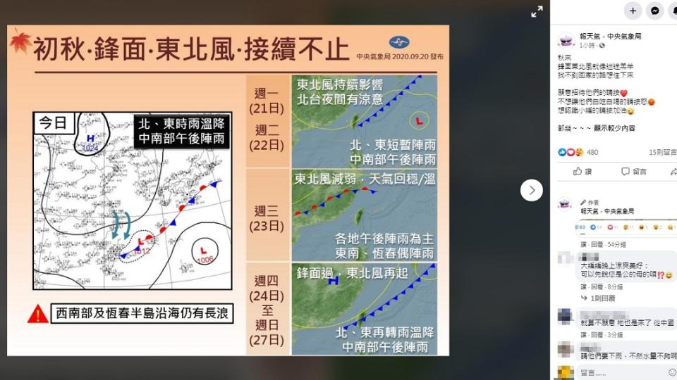 （圖／翻攝自中央氣象局FB粉專）