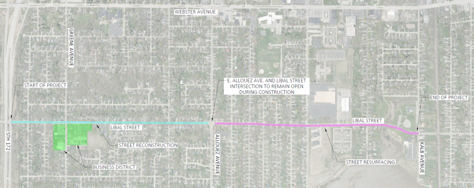 A map of Libal Street construction