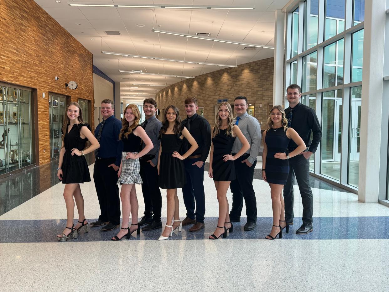 Harrison Central High School Senior Class Prom Court Queen and King Candidates: Ava Carson and Heath Clay, Nessa Culver and Nate Frye, Emily Davis and Parker Hutton, Julia Doty and Peyton Roski, Alex Dray and Clayton Vermillion