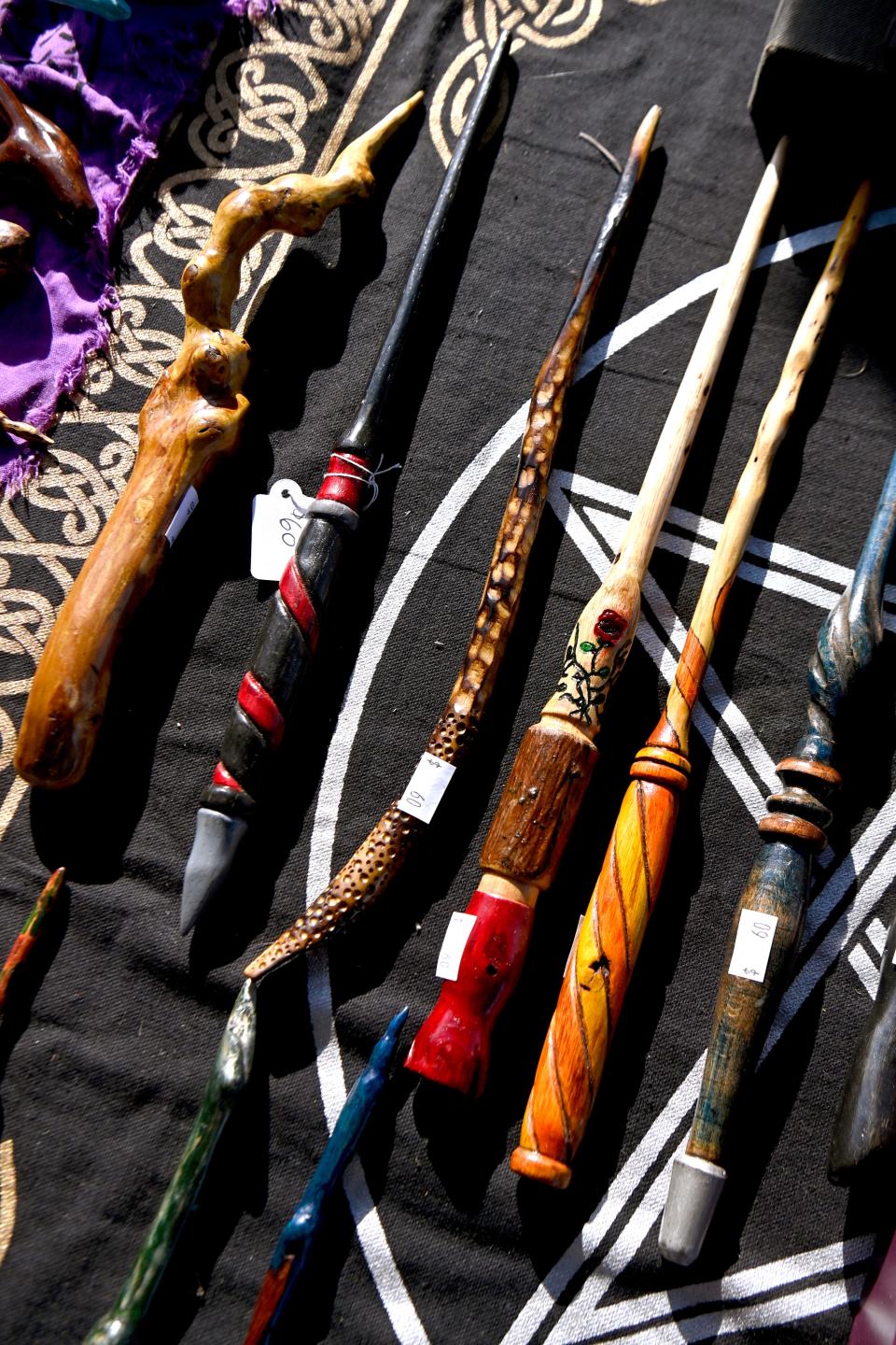 Wands for sale at the Heartlands Renaissance Festival outside of Gustine March 2.