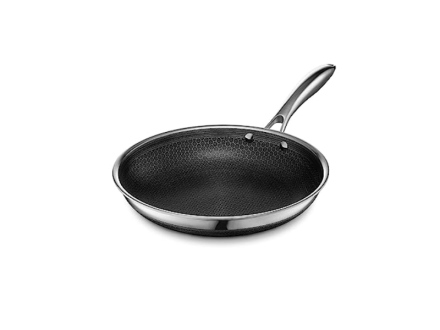 HexClad Nonstick 2 Quart Hybrid Pot Saucepan with Glass Lid, Black