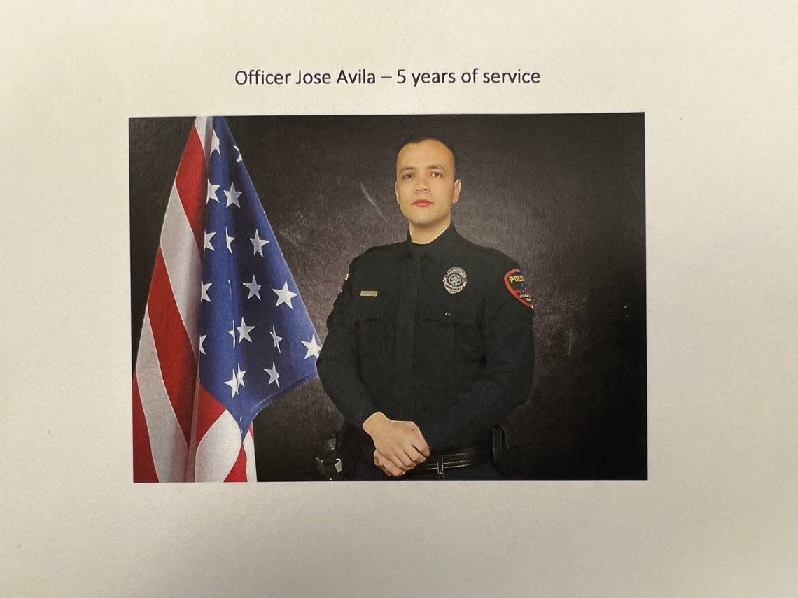 Haltom City Officer Jose Avila, who has five years of service, was one of three police officers wounded Saturday night during a shooting.