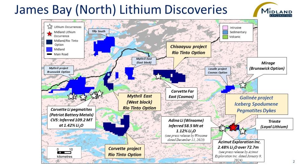 James Bay (North) Lithium Discoveries