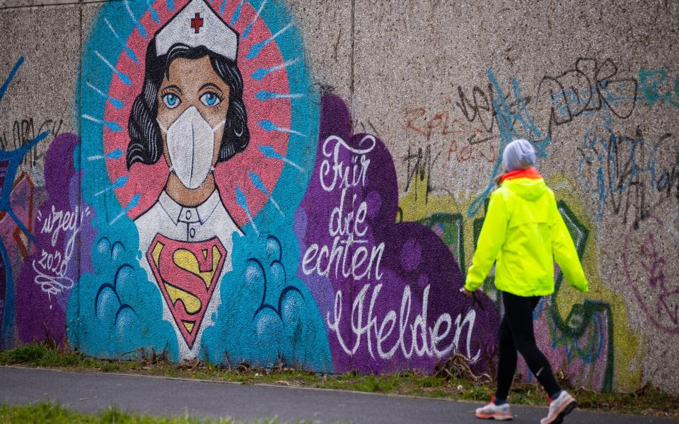 Street art in HammStreet art in Hamm, a city that suffered an intense spike - Getty