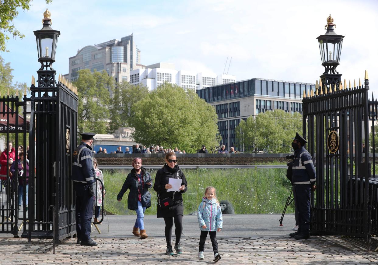 <p>Visitors arrive at the Tower of London</p> (PA)