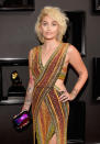 <p>To complement her Balmain dress, Paris Jackson carried an equally colorful clutch. (Photo: Getty Images) </p>