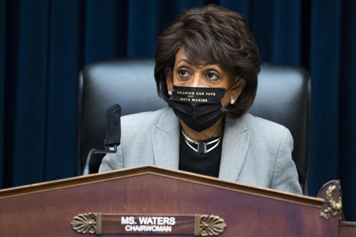 Chairwoman Maxine Waters, D-Calif., at a House Financial Services Committee meeting. (Photo:Getty)