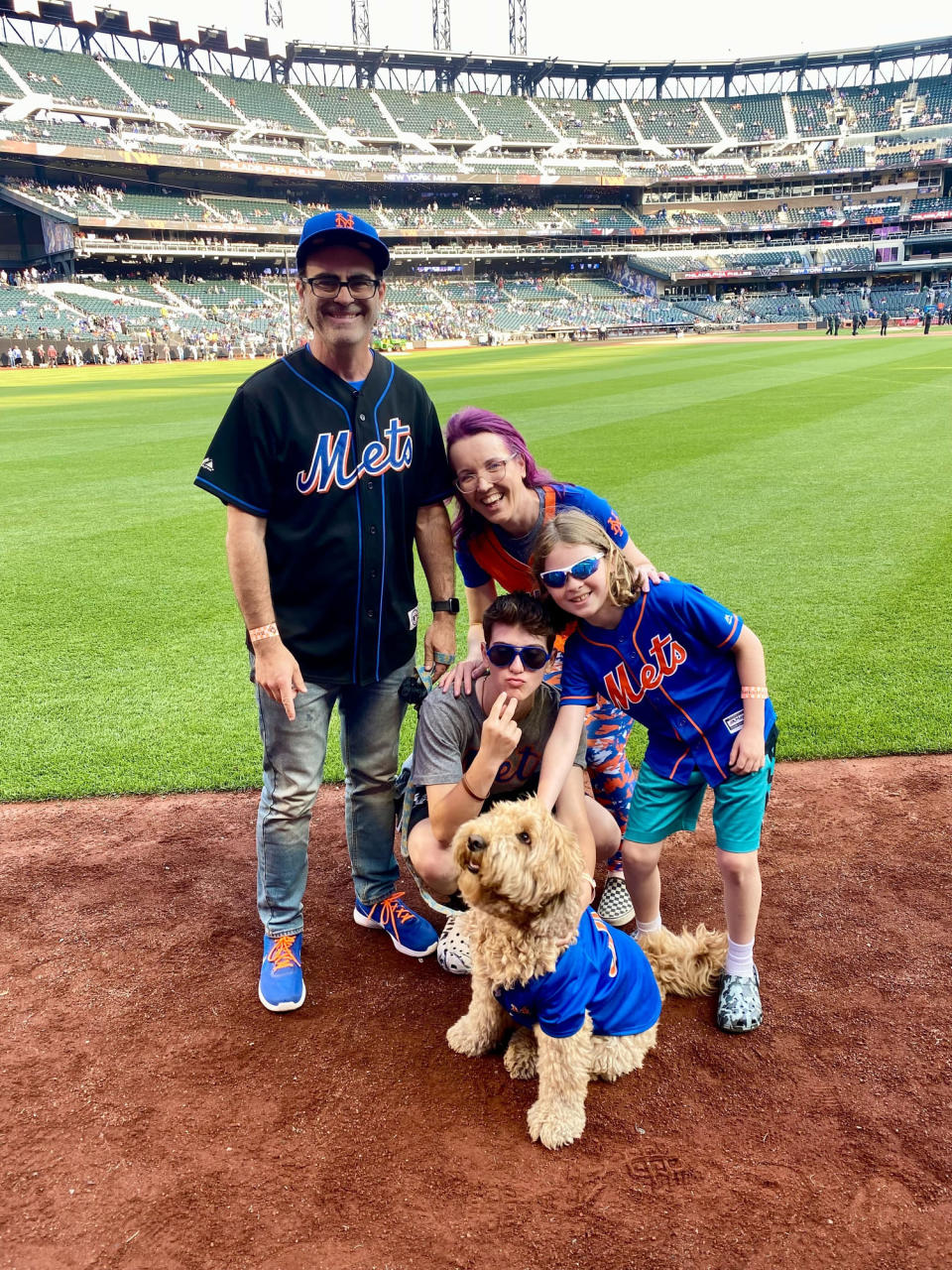 My family at a New York Mets game. (Courtesy Rebecca Dube )