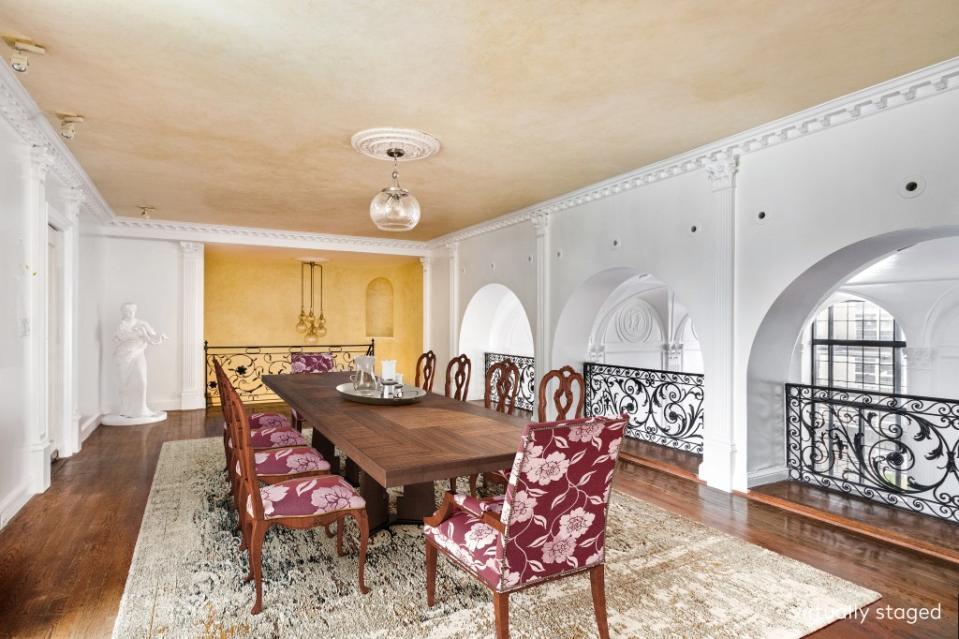 An elevated dining area. Brown Harris Stevens