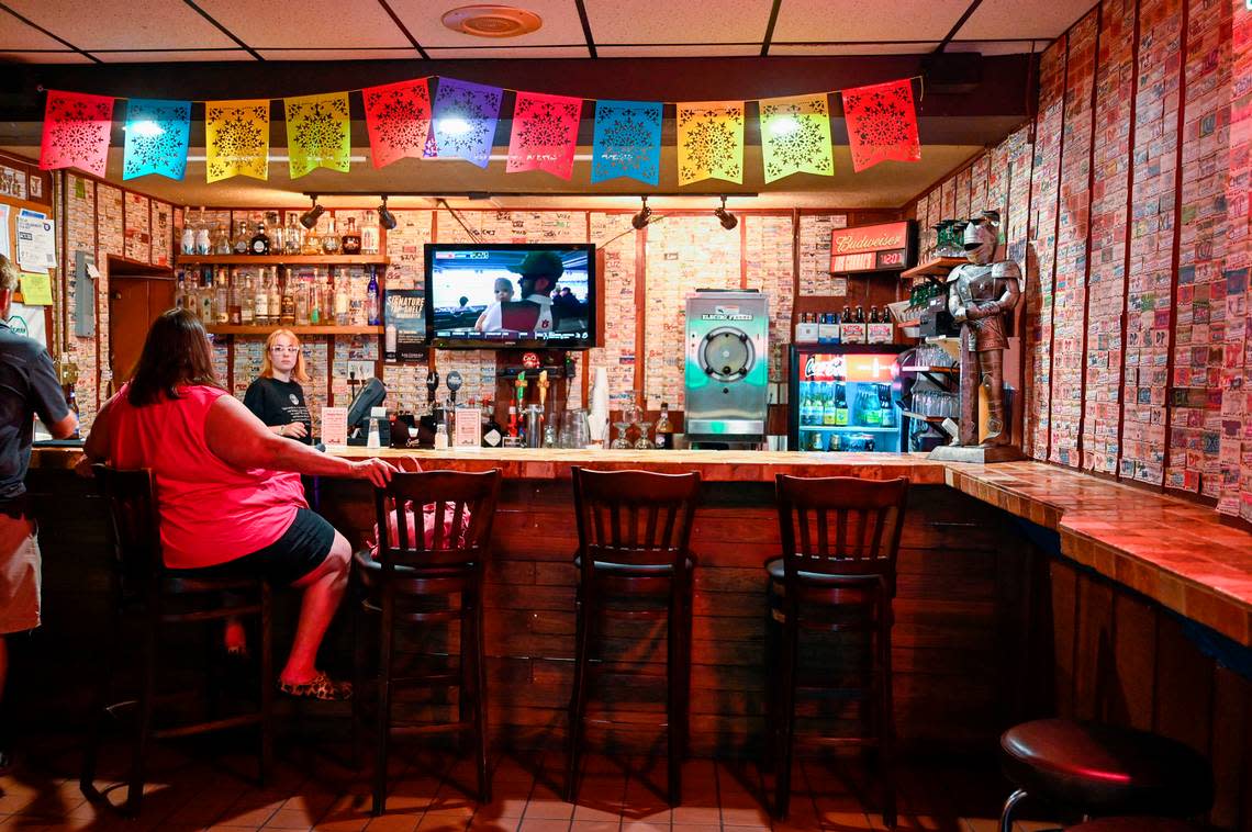 The bar at Los Corrals, a Mexican restaurant in downtown Kansas City, which opened in 1949. 