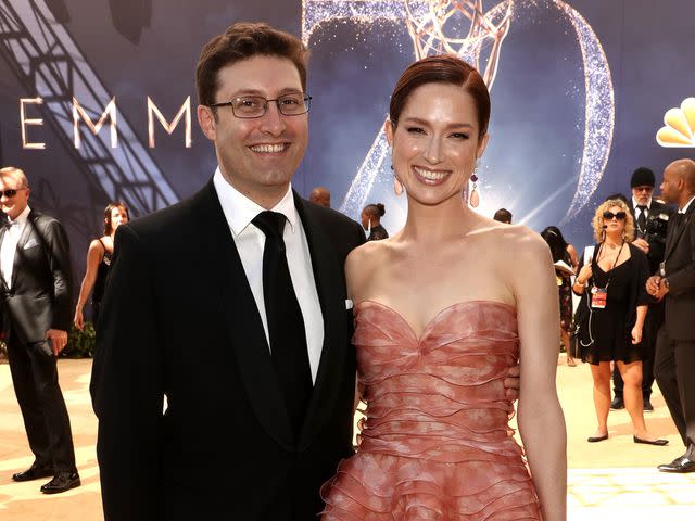 Todd Williamson/NBCU Photo Bank/NBCUniversal Michael Koman and Ellie Kemper arrive at the 70th Annual Primetime Emmy Awards in September 2018.