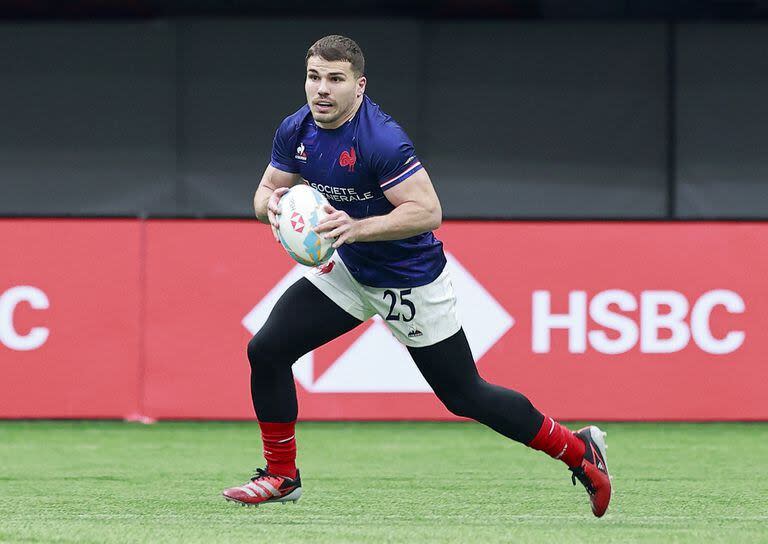 Antoine Dupont, en su debut como jugador de seven, durante el torneo de Vancouver (Canadá)