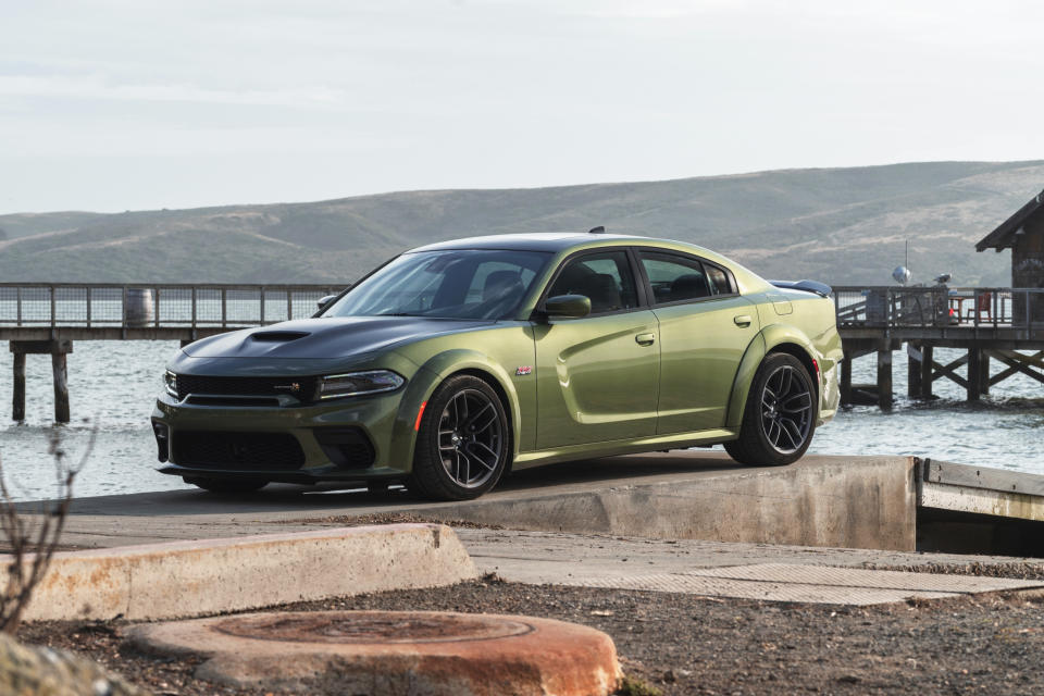 This photo provided by Dodge shows the 2020 Dodge Charger. Chargers hold their value so well on the used market that it makes sense to consider buying new. (Courtesy of Fiat Chrysler via AP)