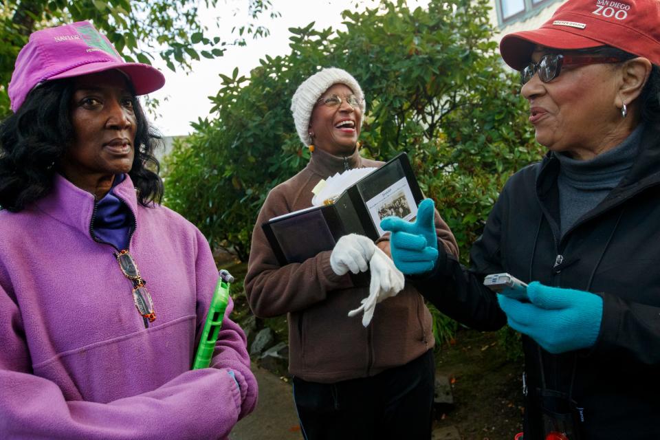 Vickie Naylor, Donna Maxey and Bernadine Clay participate in Dr. Raina Croff's SHARP study in Portland in 2017.