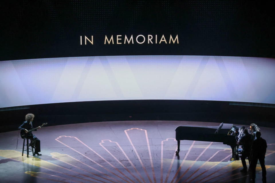 Lenny Kravitz performs during the In Memoriam segment at the 95th Academy Awards