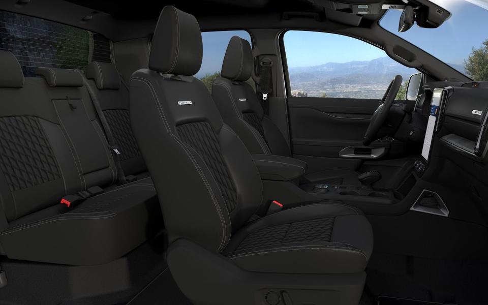 The Ford Ranger's quilted leather car seats