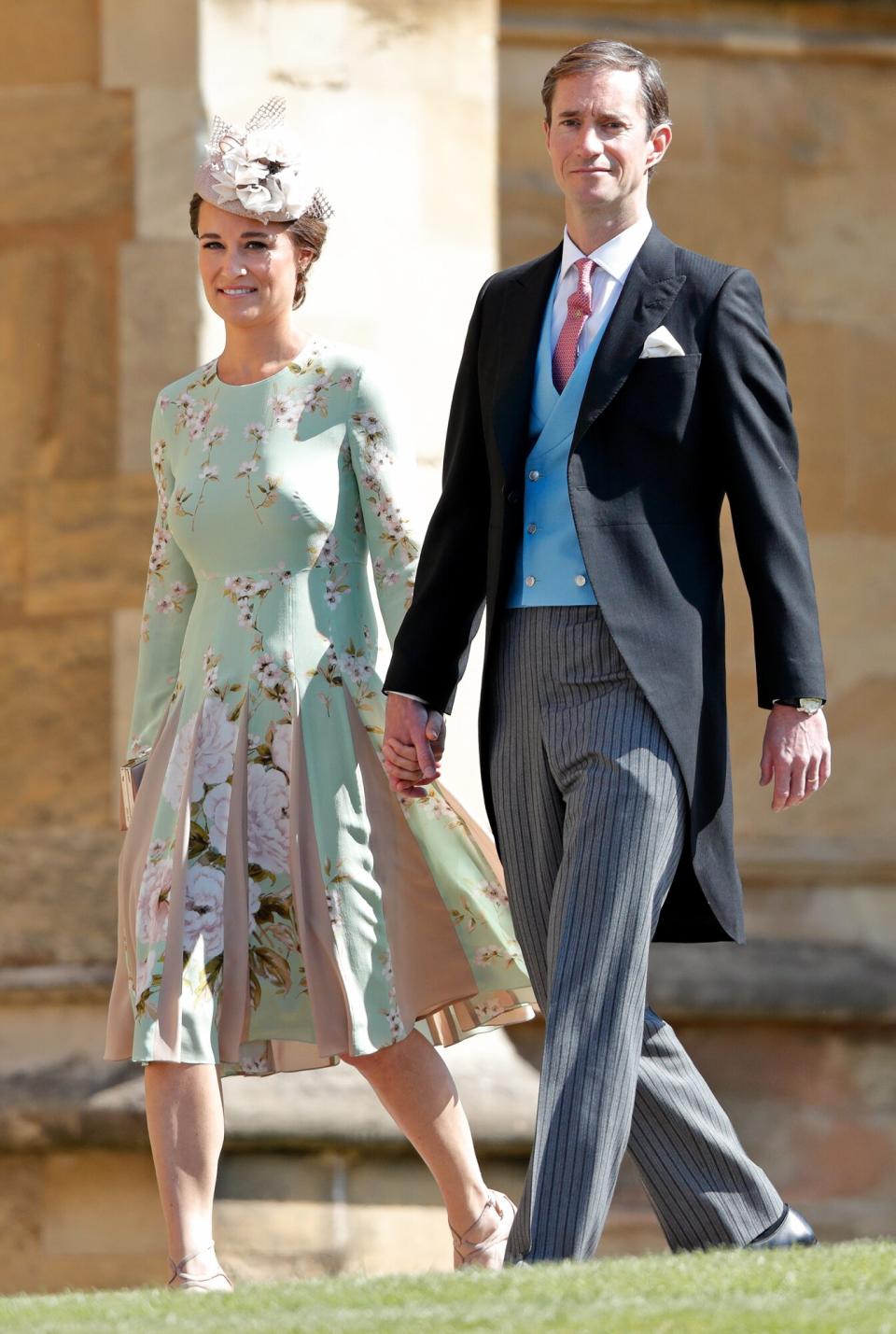 Pippa Middleton and James Matthews attend the wedding of Prince Harry to Ms Meghan Markle at St George's Chapel, Windsor Castle on May 19, 2018 in Windsor, England. Prince Henry Charles Albert David of Wales marries Ms. Meghan Markle in a service at St George's Chapel inside the grounds of Windsor Castle. Among the guests were 2200 members of the public, the royal family and Ms. Markle's Mother Doria Ragland.