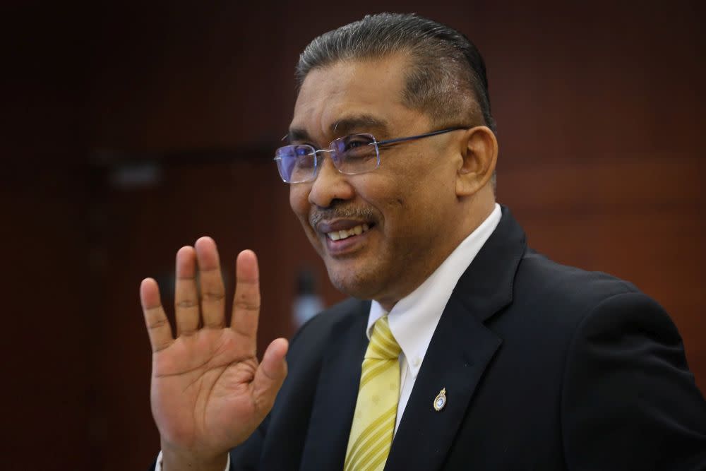 Minister in the Prime Minister’s Department Datuk Takiyuddin Hassan is pictured at Parliament in Kuala Lumpur July 20, 2020. — Picture by Yusof Mat Isa