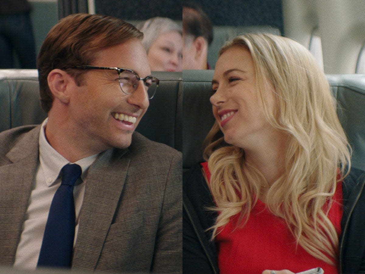 dennis kelly (ryan hansen) and andrea singer (iliza schlesinger) in "good on paper"